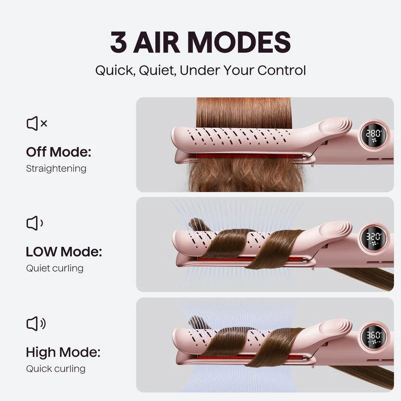 Transform Your Hair with the Wavytalk Whirlwind Curl: 360° Airflow Styler with 3 Air Modes & LED Display - The Ultimate 2-In-1 Hair Straightener and Curler with Cooling Air Vents to Lock in Your Style