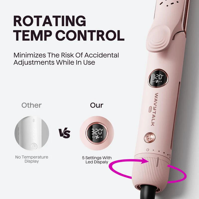 Transform Your Hair with the Wavytalk Whirlwind Curl: 360° Airflow Styler with 3 Air Modes & LED Display - The Ultimate 2-In-1 Hair Straightener and Curler with Cooling Air Vents to Lock in Your Style